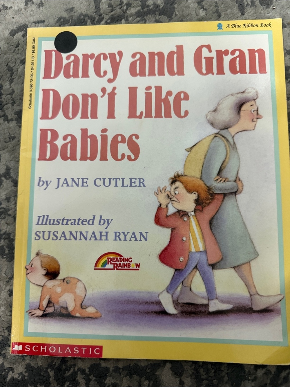 Scholastic Cover: Darcy and Gran Don't Like Babies (Red, Yellow, Blue)